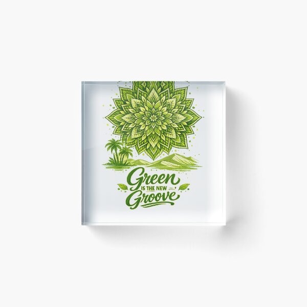 Item preview, Leaf Mandala Art – Green Is The New Groove Eco T‑Shirt Design designed and sold by EdgeSphere.