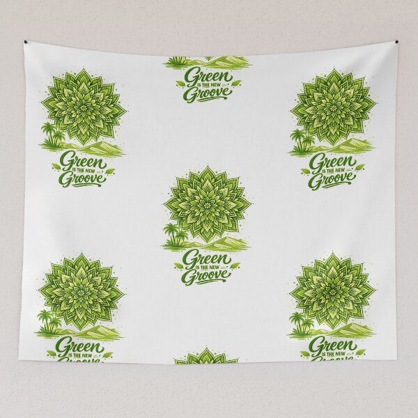 Item preview, Leaf Mandala Art – Green Is The New Groove Eco T‑Shirt Design designed and sold by EdgeSphere.