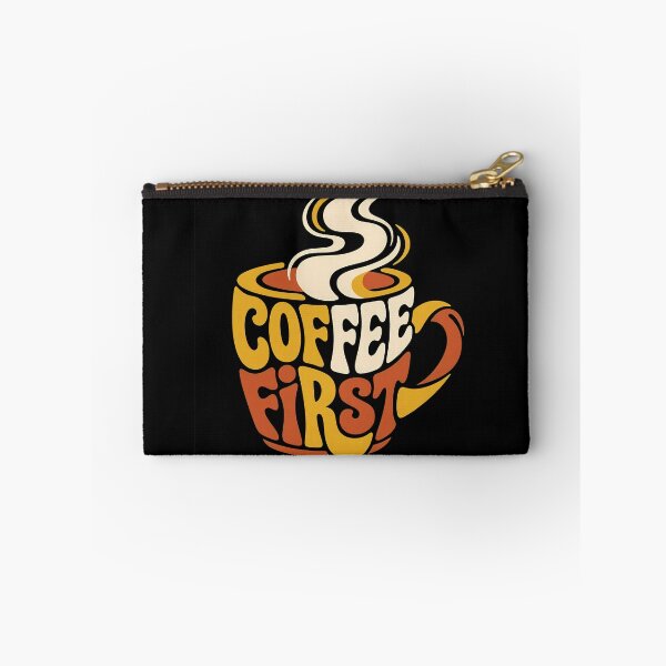 Item preview, Retro Groovy Coffee First T-Shirt Design designed and sold by DPlab.