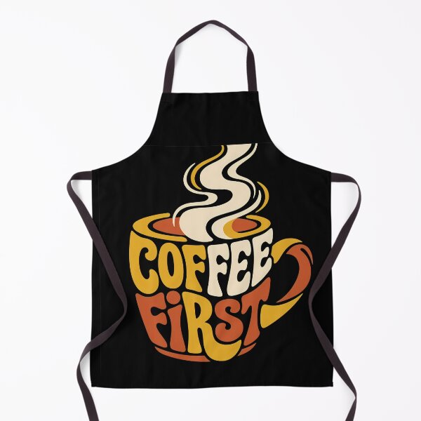 Item preview, Retro Groovy Coffee First T-Shirt Design designed and sold by DPlab.