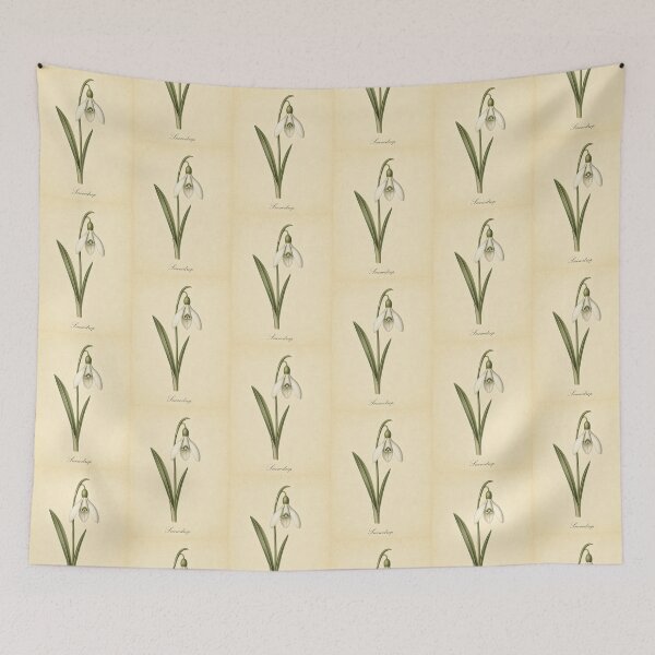 Item preview, Vintage Snowdrop Botanical Print designed and sold by NuvoraNest.