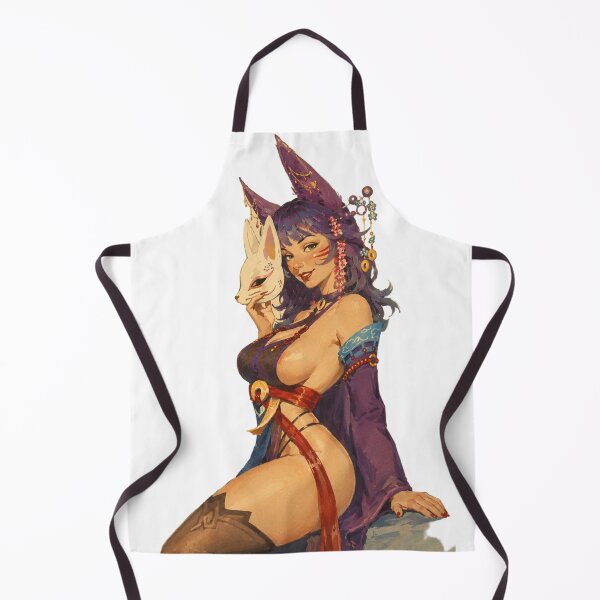 Item preview, Mystic Kitsune Shrine Maiden Pin Up | Original Fox Spirit Fantasy Illustration designed and sold by Cosplayvintage.
