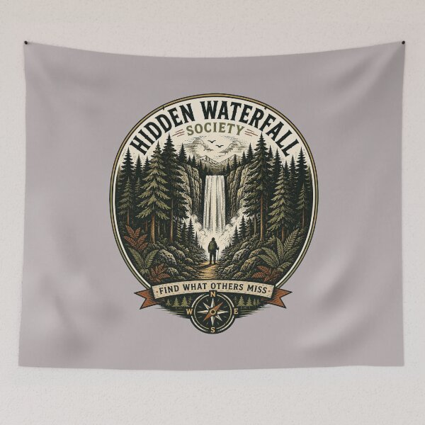 Item preview, Hidden Waterfall Explorer | Vintage Forest Hiking Adventure designed and sold by MystiMagica.