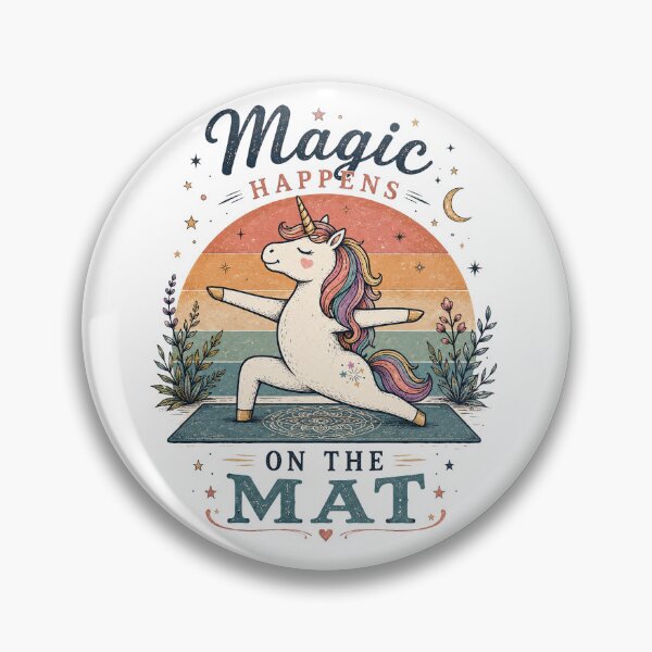 Item preview, Magic Happens On The Mat Unicorn Yoga Illustration designed and sold by Yellowriversss.