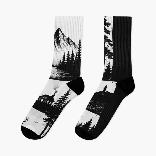 Item preview, Minimalist Wilderness Panels | Black & White Nature Art | Vintage Outdoor Design designed and sold by naturalsurvival.