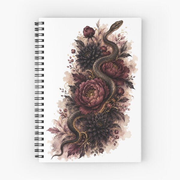 Item preview, Serpent and Dark Florals — Gothic Dark Feminine Art designed and sold by DreamelleStudio.