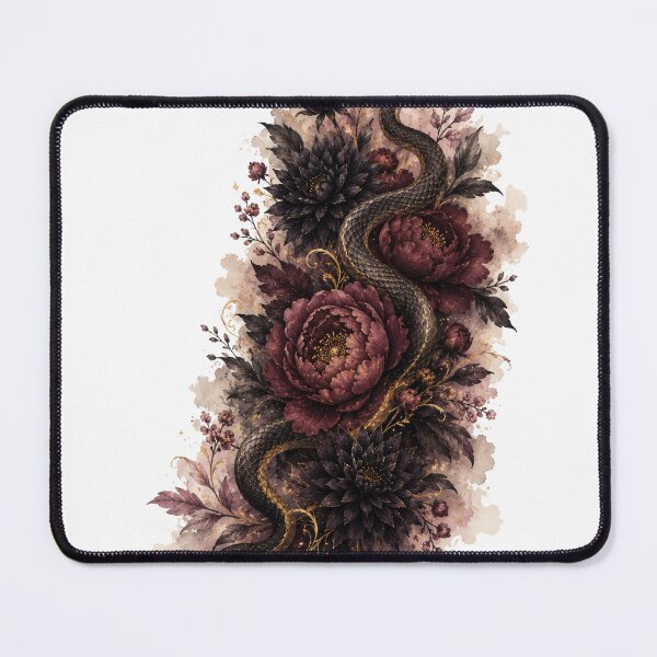 Item preview, Serpent and Dark Florals — Gothic Dark Feminine Art designed and sold by DreamelleStudio.