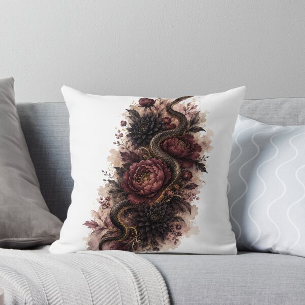 Item preview, Serpent and Dark Florals — Gothic Dark Feminine Art designed and sold by DreamelleStudio.