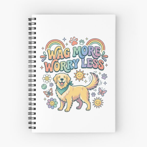 Item preview, Wag More Worry Less | Cute Golden Retriever Retro Typography T-Shirt for Dog Lovers designed and sold by Faisal  Shah.