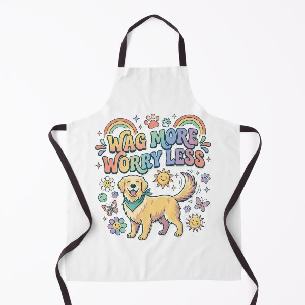 Item preview, Wag More Worry Less | Cute Golden Retriever Retro Typography T-Shirt for Dog Lovers designed and sold by Faisal Shah.