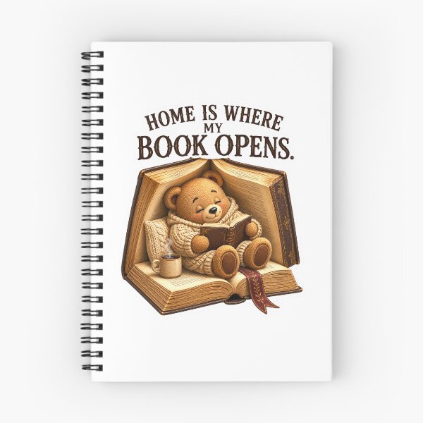 Item preview, Home Is Where My Book Opens Cute Teddy Bear Book Lover Sticker | Cozy Reader Gift designed and sold by DreamTags Studio.