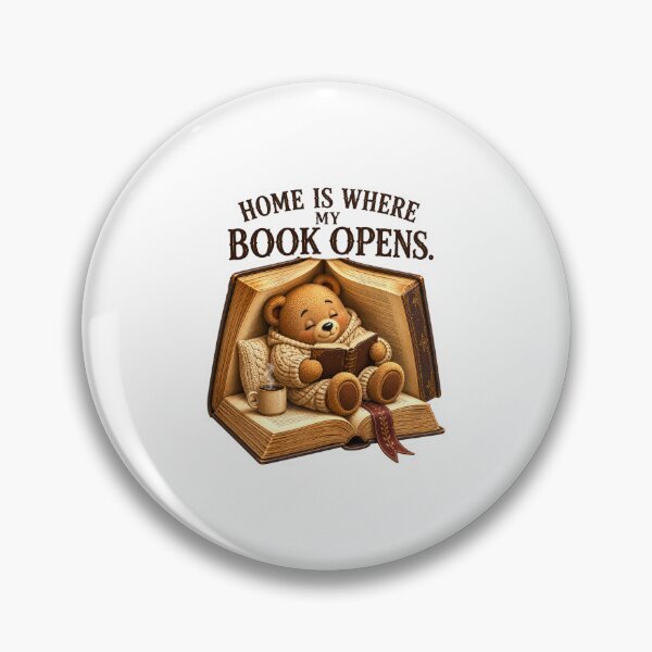Item preview, Home Is Where My Book Opens Cute Teddy Bear Book Lover Sticker | Cozy Reader Gift designed and sold by DreamTags Studio.