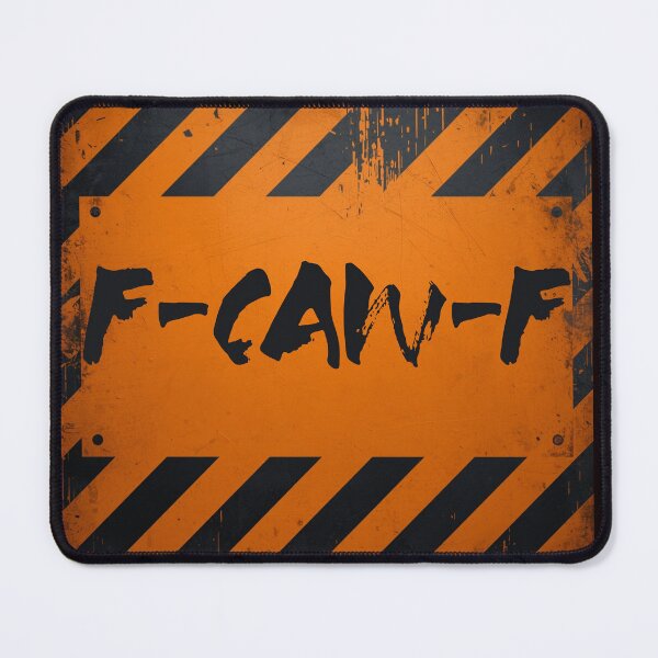 Item preview, F-CAW-F Industrial Warning Sign | Grunge Safety Graphic Streetwear designed and sold by Biedroneczka.