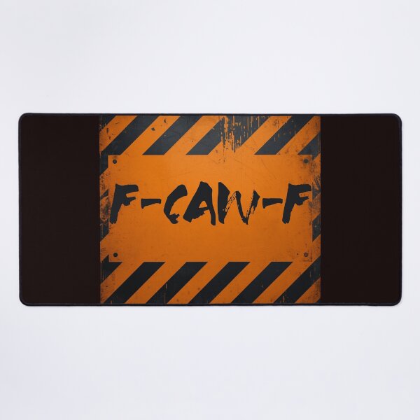 Item preview, F-CAW-F Industrial Warning Sign | Grunge Safety Graphic Streetwear designed and sold by Biedroneczka.