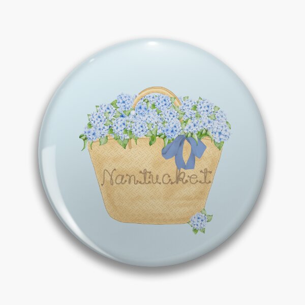 Item preview, Classic Nantucket Woven Basket and Hydrangeas designed and sold by Coastal Joy.