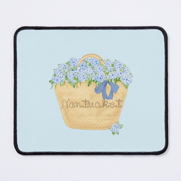 Item preview, Classic Nantucket Woven Basket and Hydrangeas designed and sold by Coastal Joy.