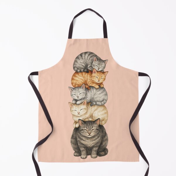 Item preview, A detailed watercolor illustration of five cats peacefully stacked vertically in a sleeping tower designed and sold by 123ks.