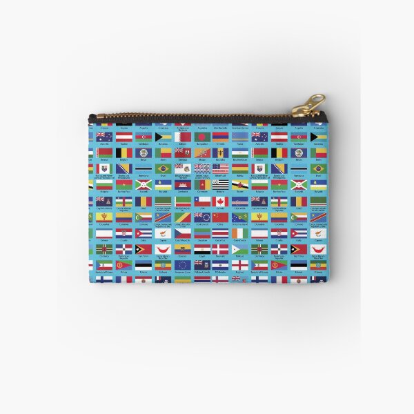 Item preview, World Flags With Countries' Names on Light Blue - Educational Home and Classroom Decor designed and sold by Divine Ease.