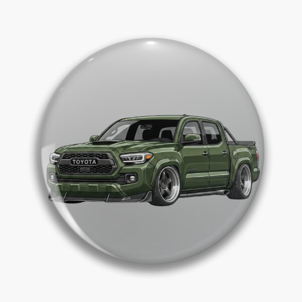 Item preview, Custom Toyota Tacoma TRD Pro Army Green Slammed Street Truck Illustration designed and sold by Motorline44.