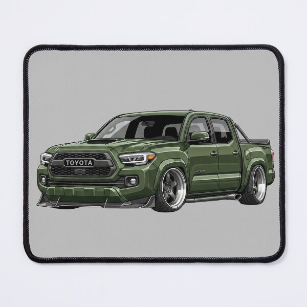 Item preview, Custom Toyota Tacoma TRD Pro Army Green Slammed Street Truck Illustration designed and sold by Motorline44.