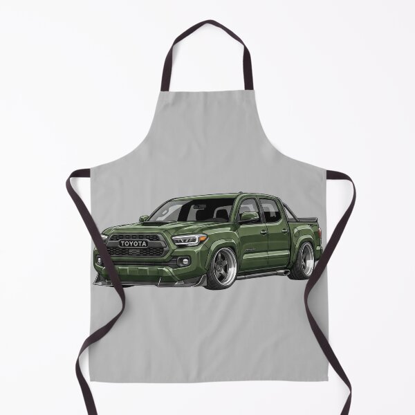 Item preview, Custom Toyota Tacoma TRD Pro Army Green Slammed Street Truck Illustration designed and sold by Motorline44.