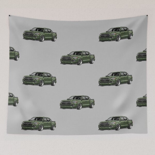 Item preview, Toyota Tacoma TRD Pro Custom Verde Militar Camioneta Baja de Calle Ilustración designed and sold by Motorline44.