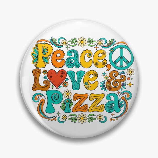 Item preview, Peace Love & Pizza Retro T-Shirt | Funny Pizza Lover Gift | Cute Foodie Shirt designed and sold by Goraty2020.
