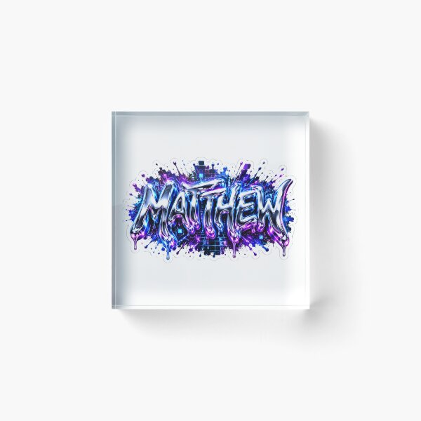 Item preview, Matthew – Chrome Liquid Graffiti Name designed and sold by AlexLineArt.