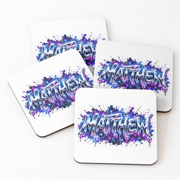 Item preview, Matthew – Chrome Liquid Graffiti Name designed and sold by AlexLineArt.