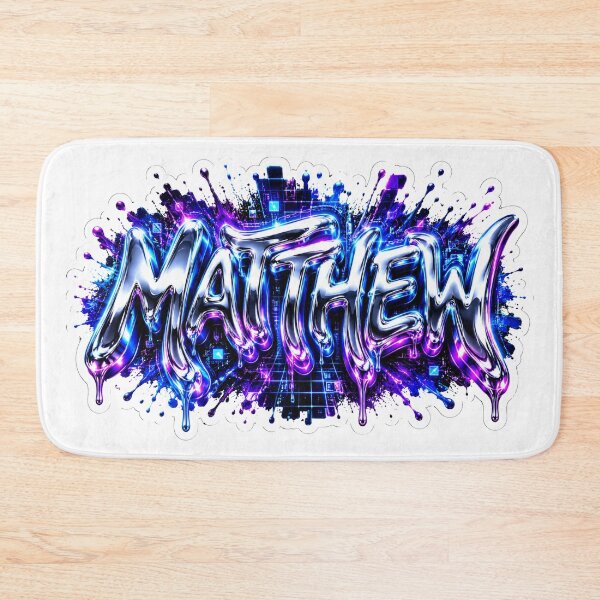 Item preview, Matthew – Chrome Liquid Graffiti Name designed and sold by AlexLineArt.