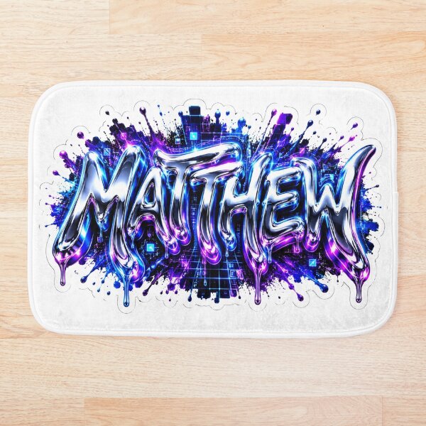 Item preview, Matthew – Chrome Liquid Graffiti Name designed and sold by AlexLineArt.