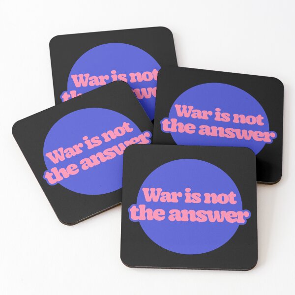 Item preview, War is not the answer | Retro, High-Contrast Typography Blue & Pink Design designed and sold by leftyshirts.