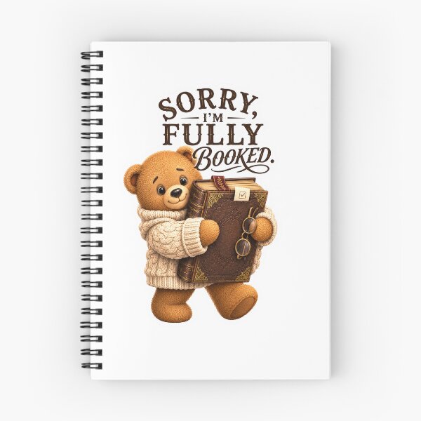 Item preview, Sorry I'm Fully Booked Cute Teddy Bear Book Lover Sticker | Funny Bibliophile Reading Gift designed and sold by DreamTags Studio.