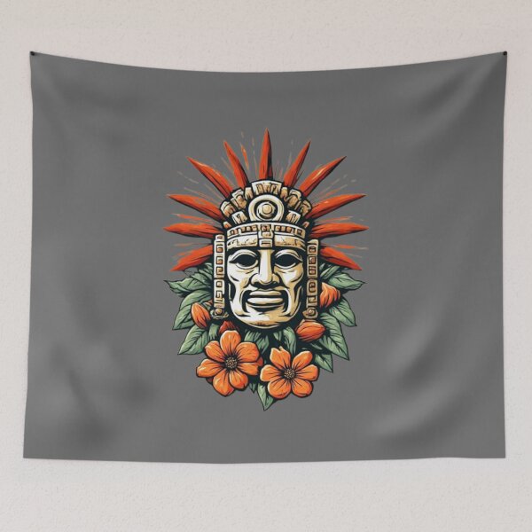 Item preview,  Ancient Mayan Warrior Spirit – Sacred Jade Mask Art 01 designed and sold by Shift-Bloom.