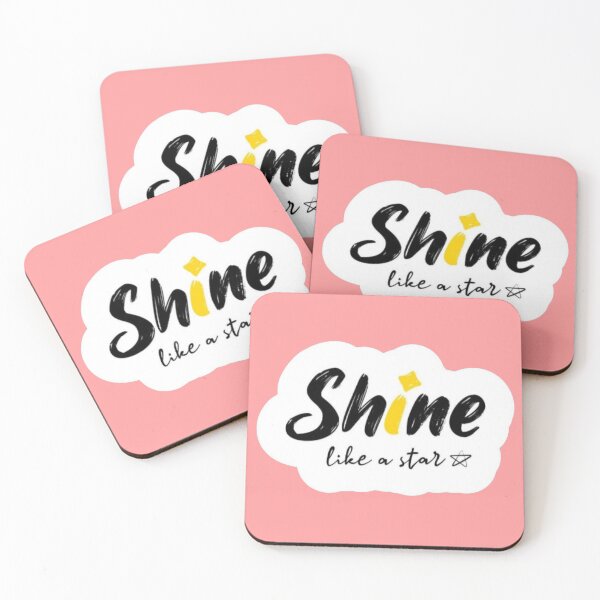 Item preview, Shine Like A Star Cute Minimalist - Yellow and Black Script Sticker designed and sold by Scro-Ciob-Shop.