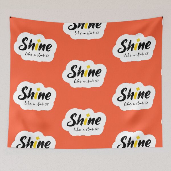 Item preview, Shine Like A Star Cute Minimalist - Yellow and Black Script Sticker designed and sold by Scro-Ciob-Shop.