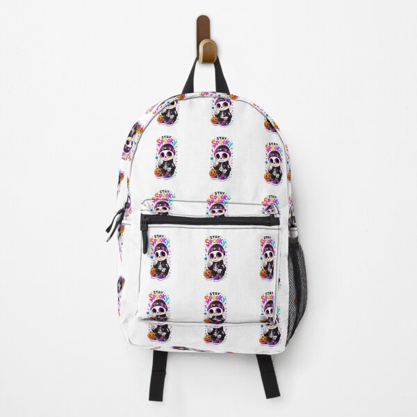 Item preview, Stay Spooky – Cute Skeleton in Hoodie Kawaii Halloween Neon Pumpkin Art designed and sold by Ramona-Gliga.