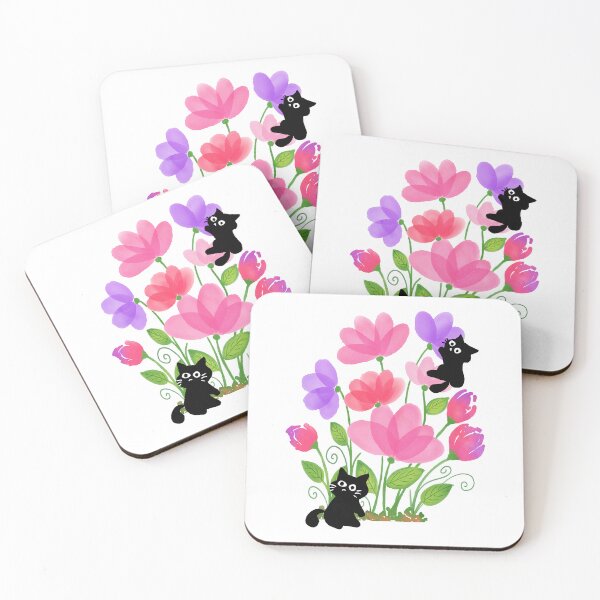 Item preview, Tiny Cats on Flowers designed and sold by CarefulCreation.