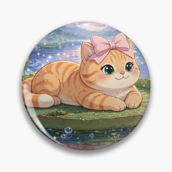 Item preview, Dreamy Kitten on Lily Pad Lake designed and sold by Moody Vibes Studio.