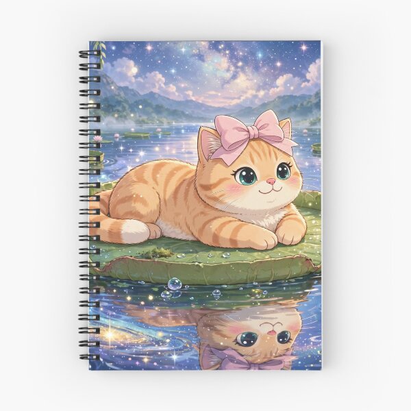 Item preview, Dreamy Kitten on Lily Pad Lake designed and sold by Moody Vibes Studio.