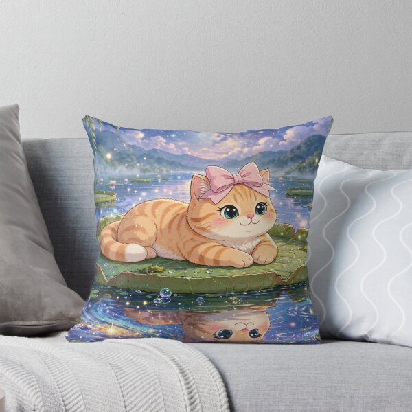 Item preview, Dreamy Kitten on Lily Pad Lake designed and sold by Moody Vibes Studio.