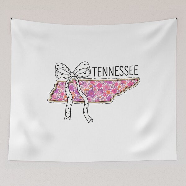 Item preview, Cute Tennessee Floral Map Graphic Coquette Bow Design designed and sold by Paper Drip.