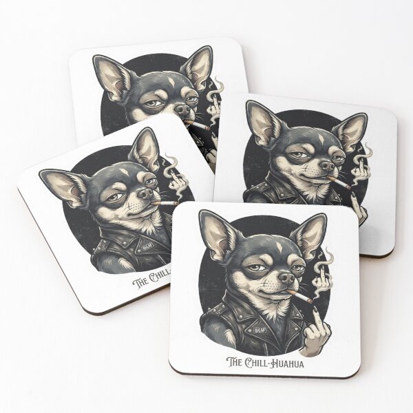Item preview, Rebellious, smoking Chihuahua sticker. designed and sold by bluebeski.