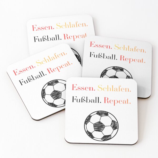 Item preview, Essen Schlafen Fußball Repeat Funny German Football Shirt designed and sold by PakiInGermany.