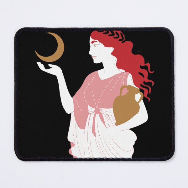 Item preview, Aquarius Goddess with Crescent Moon – Zodiac Water Bearer Illustration designed and sold by BuckaBaby.