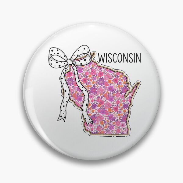 Item preview, Cute Wisconsin Floral Map Graphic Coquette Bow Design designed and sold by Paper Drip.