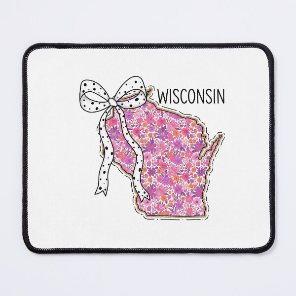 Item preview, Cute Wisconsin Floral Map Graphic Coquette Bow Design designed and sold by Paper Drip.