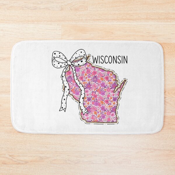 Item preview, Cute Wisconsin Floral Map Graphic Coquette Bow Design designed and sold by Paper Drip.