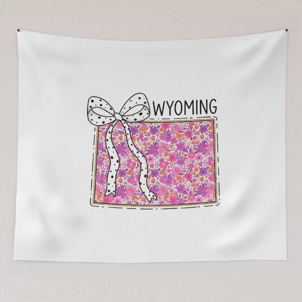 Item preview, Cute Wyoming Floral Map Graphic Coquette Bow Design designed and sold by Paper Drip.