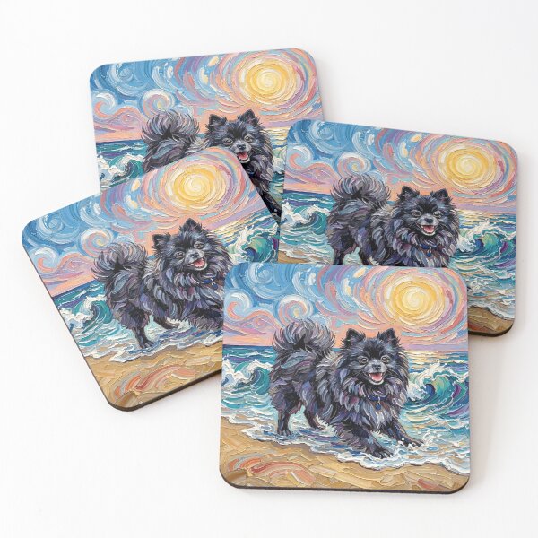 Item preview, Beach Days - Black Pomeranian designed and sold by AjaTrier.